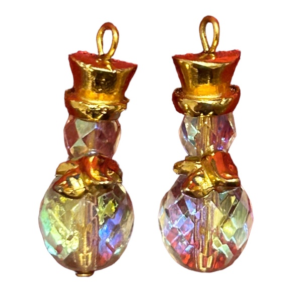 Crystal snowmen earrings - Picture 3 of 3